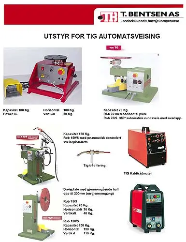 UTSTYR FOR TIG AUTOMATISERING