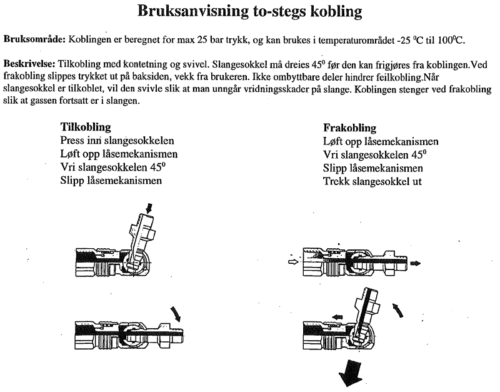 BRUKSANVISNING TO-STEGSKOBLING