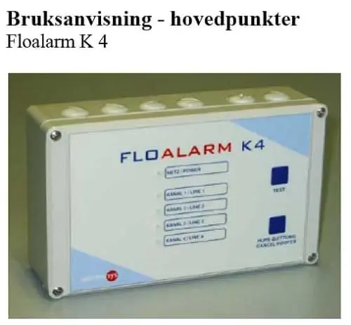 BRUKSANVISNING FLOALARM K4